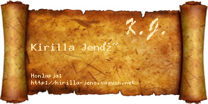 Kirilla Jenő névjegykártya