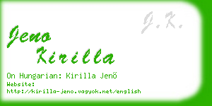 jeno kirilla business card