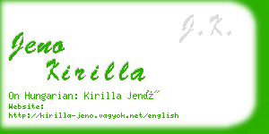 jeno kirilla business card